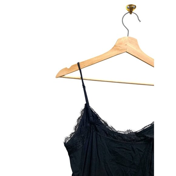 Express Y2K Lace Trim Slip Dress Black Size L Minimalist Fairy Whimsigoth Boho - Picture 9 of 12